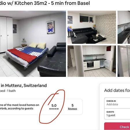 Basel - 5 Mins Away - Modern Basement Studio With Kitchen 35M2 In Muttenz Kültér fotó